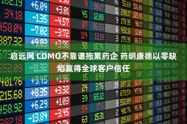 启远网 CDMO不靠谱拖累药企 药明康德以零缺陷赢得全球客户信任